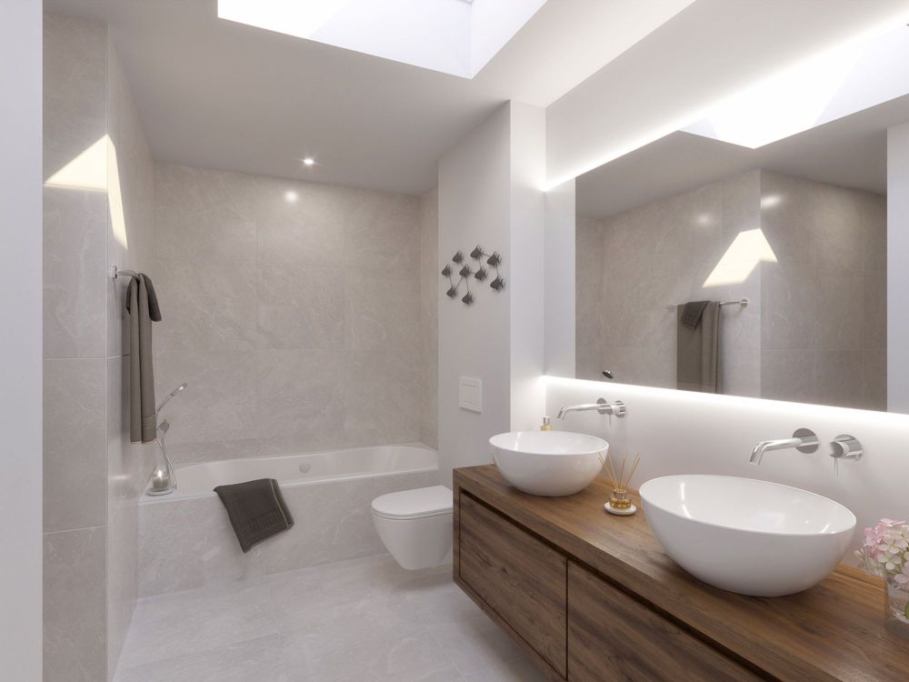 Exklusive 4.5-Zimmer-Attikawohnung mit atemberaubender Dachterrasse - en-suite-Badezimmer