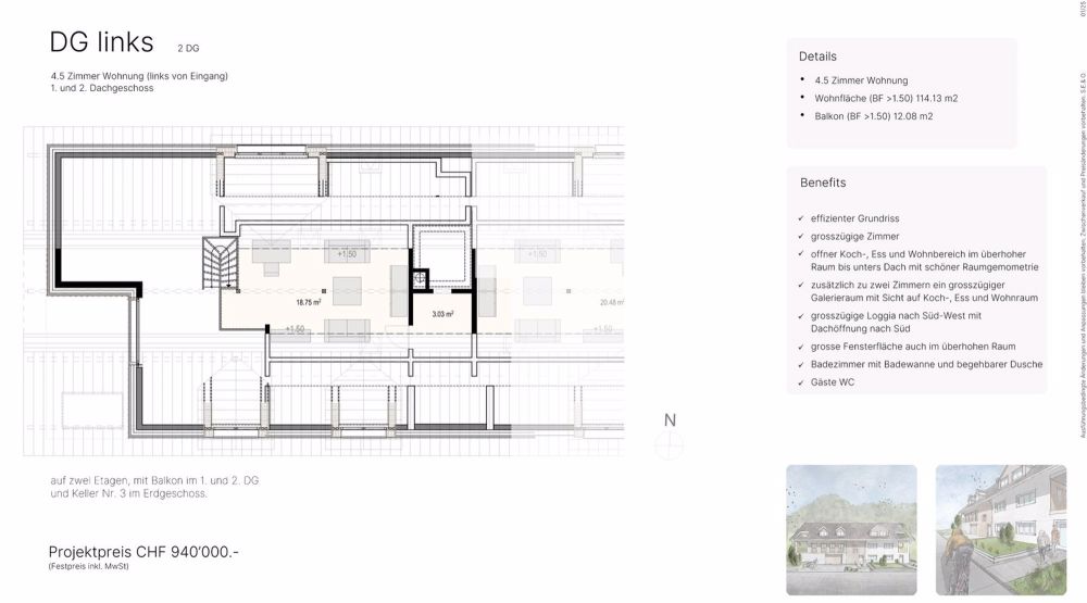 Moderne 4.5-Zimmer-Dachwohnung in Weerswilen - Neubau 2025/26 - Bild 5