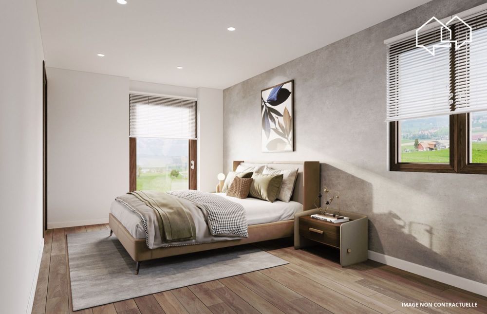 Wohnung mit 3.5 Zimmern im Dachgeschoss (Gebäude 1 - Einheit 5) - Chambre rez bâtiment B1