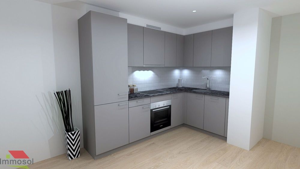 Daillens - Appartement Neuf avec Jardin et Parking au Sous-sol - Immosol | Daillens | Perspective Cuisine