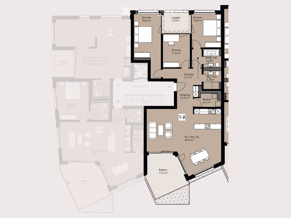 Moderne, zentral gelegene 4.5-Zimmer-Wohnung mit atemberaubendem Bergblick in Sattel - Bild 7