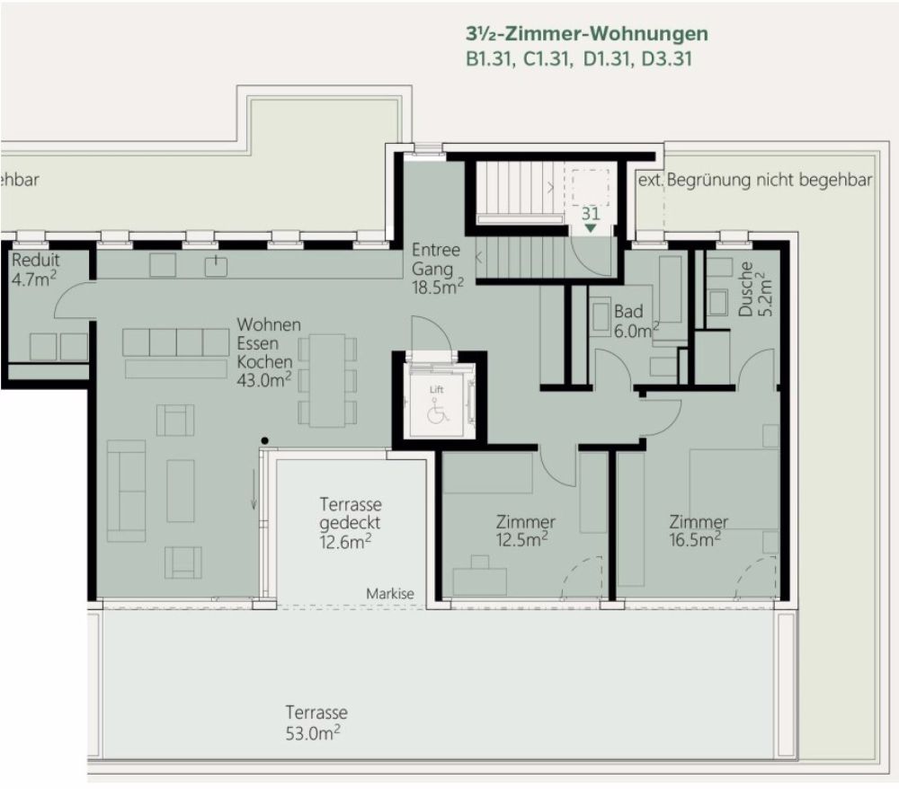 3.5 und 4.5-Zimmer-Attikawohnungen im Neubauprojekt Lammet Frick - Bild 3