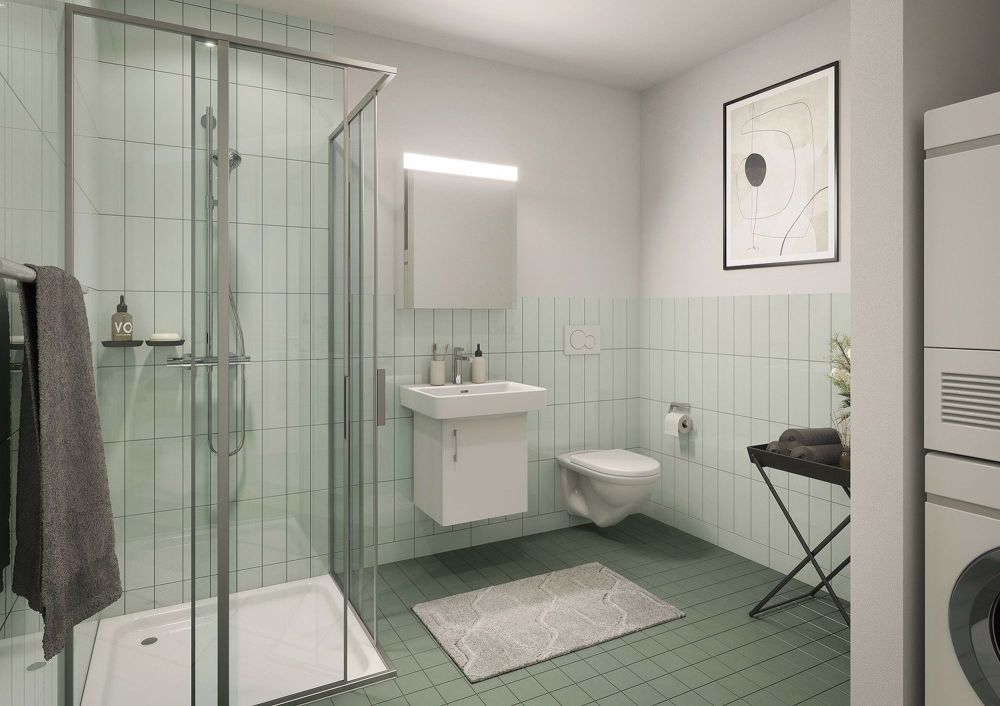 Hochwertige und attraktive Wohnungen im Neubau Perronimo - Beispiel Nasszelle