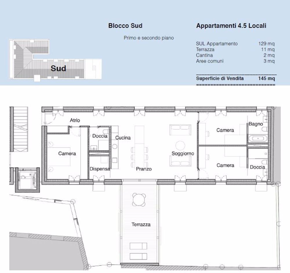 GIUBIASCO – 4,5 Lokale mit Terrasse in Residenz Pron - Bild 4