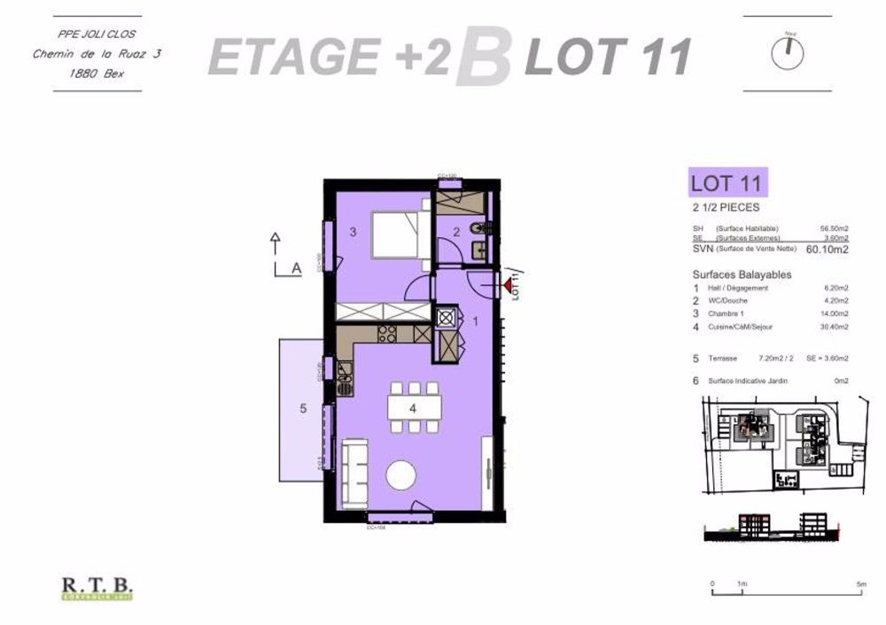 Appartement 2,5 pces (lot 11) au 2ème étage à Bex - Bild 4