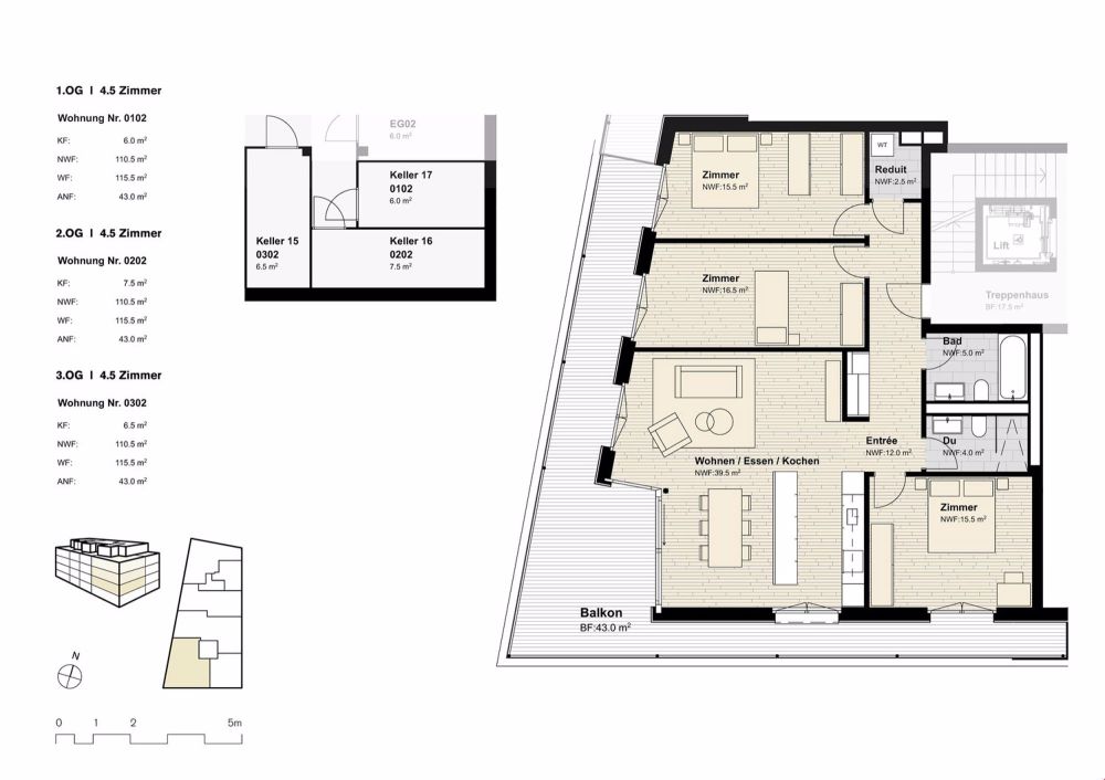 Sonnig, zentral und 43 m2 Balkon Südwest - Bild 2
