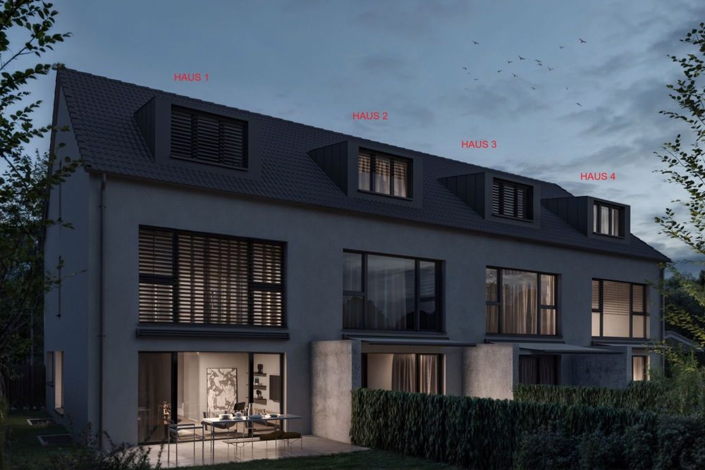 Neubauprojekt Bündtenstrasse mit vier 5.5-Zimmer-Reihenhäuser (Haus 2) - Visualisierung