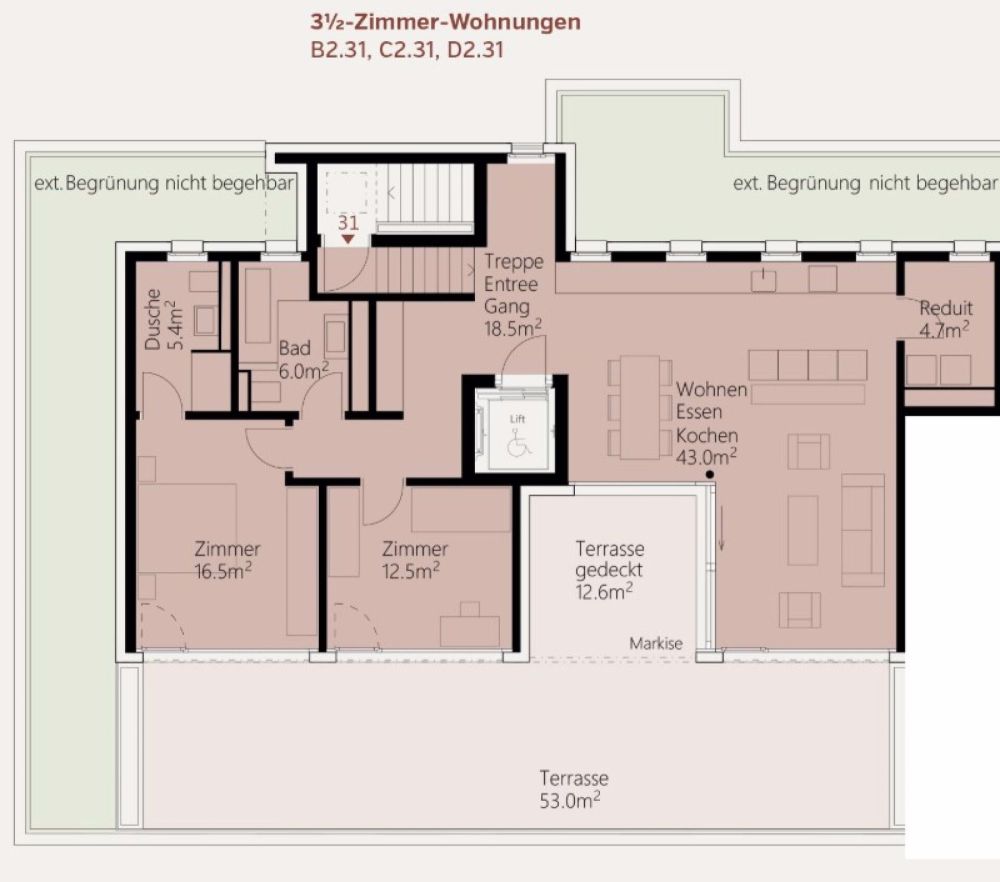 3.5 und 4.5-Zimmer-Attikawohnungen im Neubauprojekt Lammet Frick - Bild 4