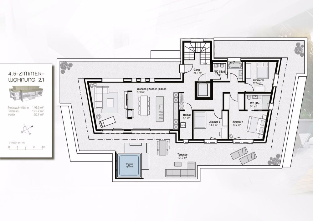 Das besondere Bijou: Einzigartige Attikawohnung in Bottmingen! - Bild 4