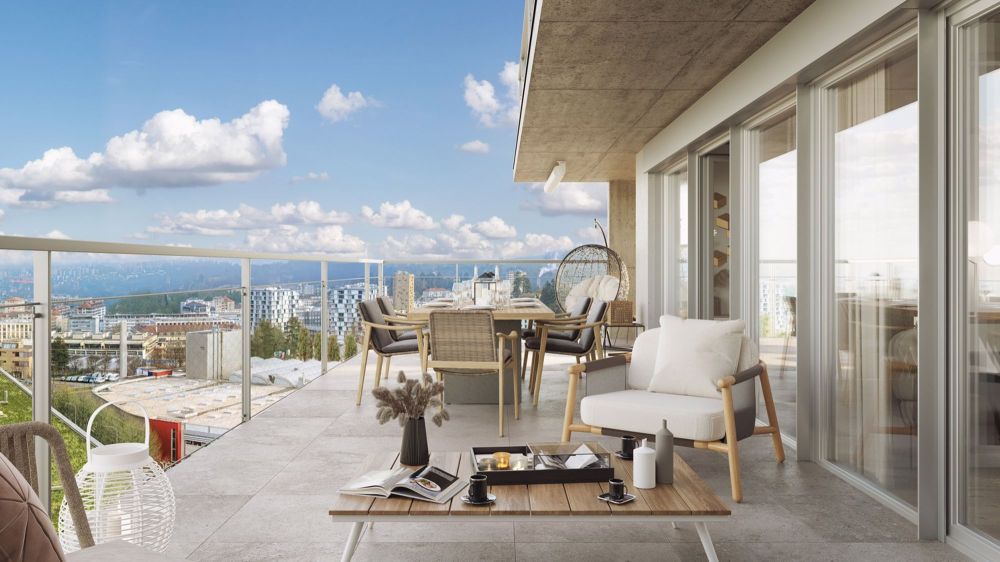 Sie wünschen sich ein ideales Stockwerk, nicht zu hoch, mit einem großen Balkon? Entdecken Sie diese 4,5-Zimmer-Wohnung im 10. Stock des Tour Invictus! - Bild 1
