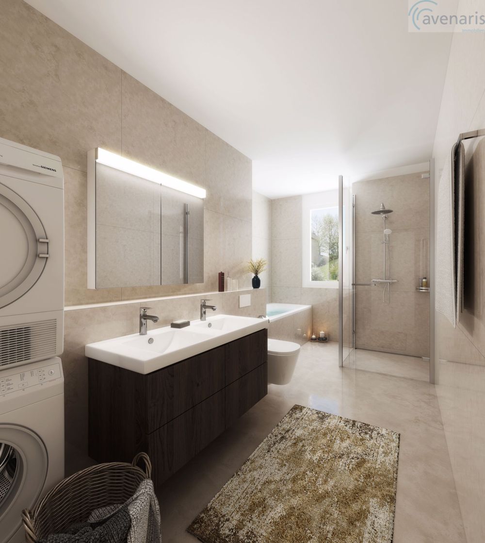 Neubauprojekt in Laufen mit 4.5 Zimmer Wohnungen ab CHF 850'000.- - Visualisierung Badezimmer / Visualization bathroom
