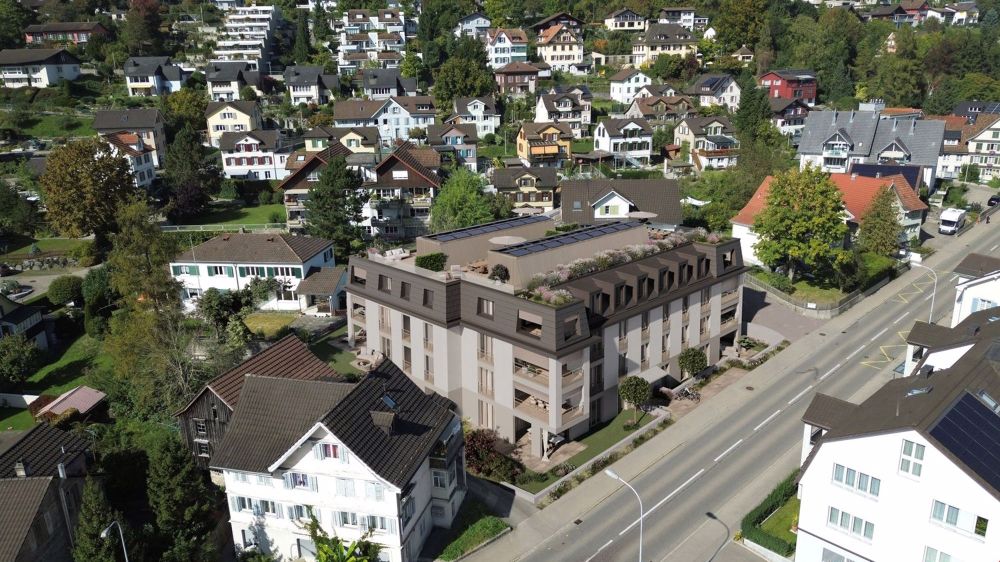 «B27» - Wohnung 0.B mit «Vorgarten» - «B27» Vogelperspektive