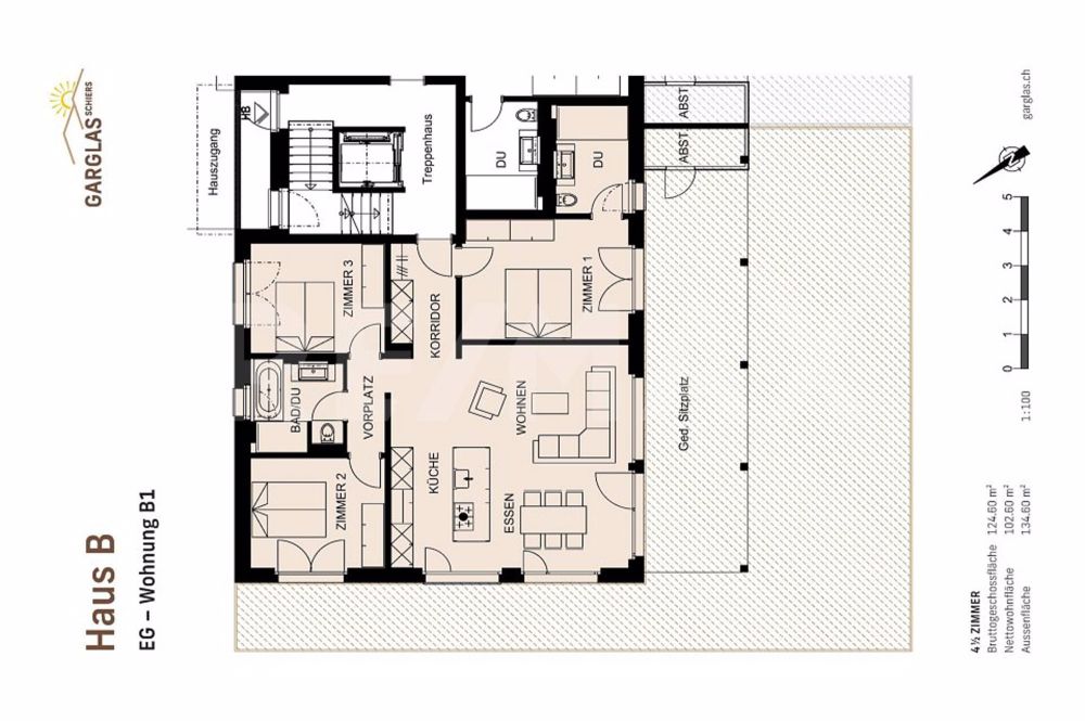 Hoher Wohnkomfort dank energieeffizientem Neubau Garglas.ch - 4½-Zimmer-Wohnung B1 - Gartenwohnung - Bild 8