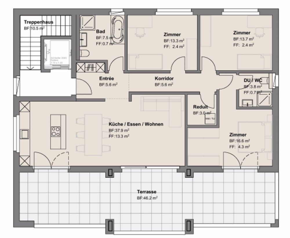 Einmalige 4½-Zimmer-Attika-Wohnung im Herzen von Schattdorf - Bild 13