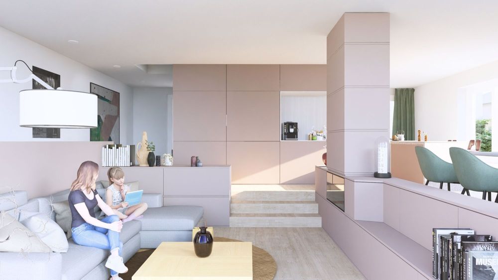 Neubauprojekt Allmendgasse mit vier 7.5-Zimmer-Doppelhäuser (Haus D) - Innenvisualisierung