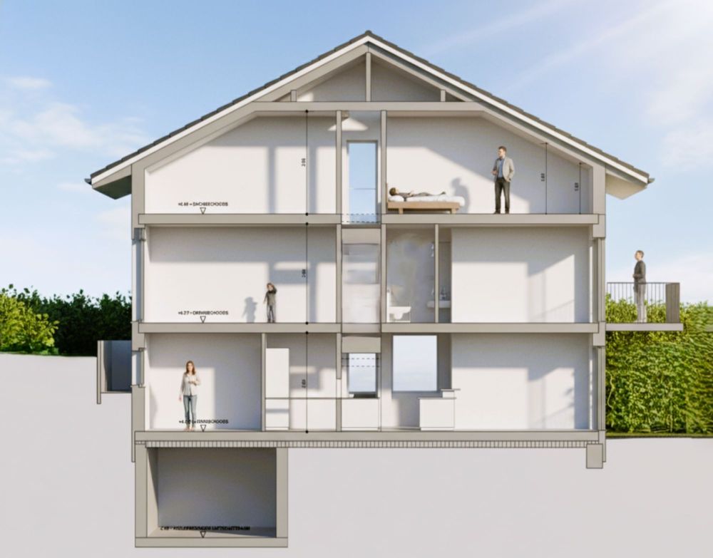 Modern, Clever & Aussichtsreich, in 2565 Jens entstehen drei hochwertige Upside-Down-Einfamilienhäuser mit Panoramasicht im lichtdurchfluteten Wohngeschoss im OG, Dusche en Suite im Schlafzimmer, DG … - Bild 11