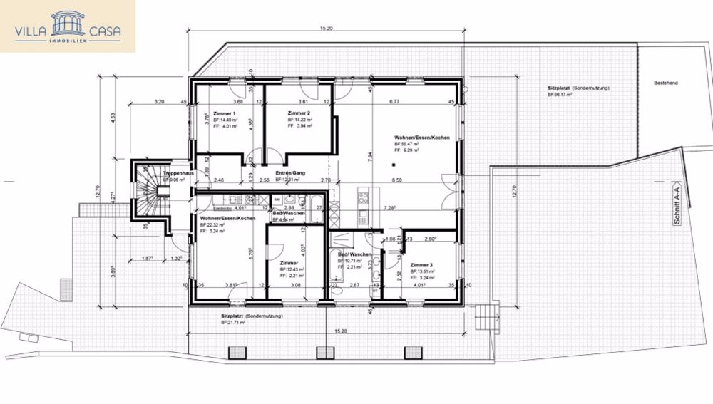 Wohnung (120m²) mit grosszügigem Grundriss & traumhafter Terrasse (118m²) - Bild 10