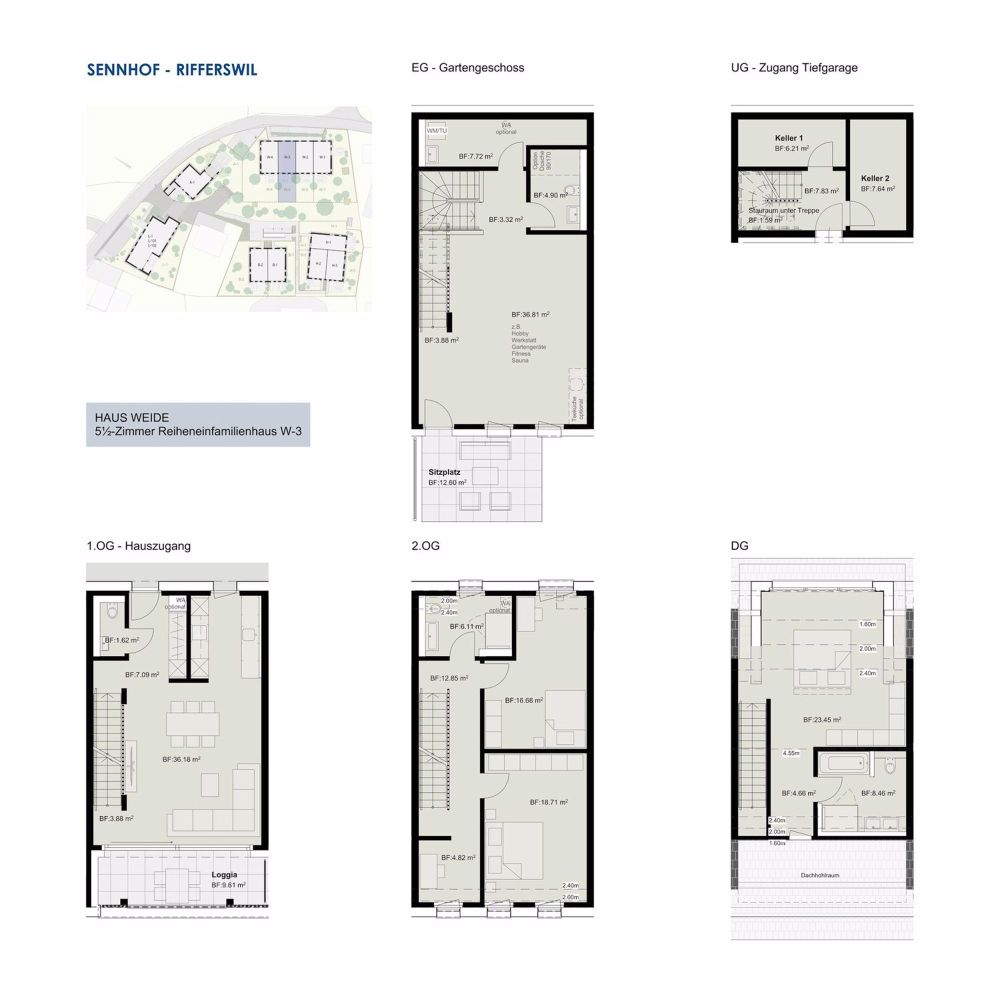SENNHOF - Grosszügiges Wohnen an idyllischer Lage - Grundriss Haus W-3