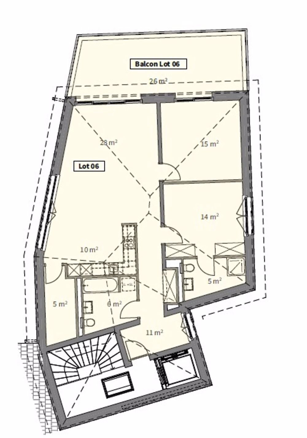 Schönes Dachapartment mit Terrasse - Image non contractuelle