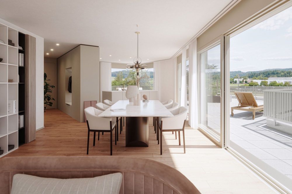 Bergacher: natürlich stadtnah - Haus B, Attika 01 Wohnzimmer