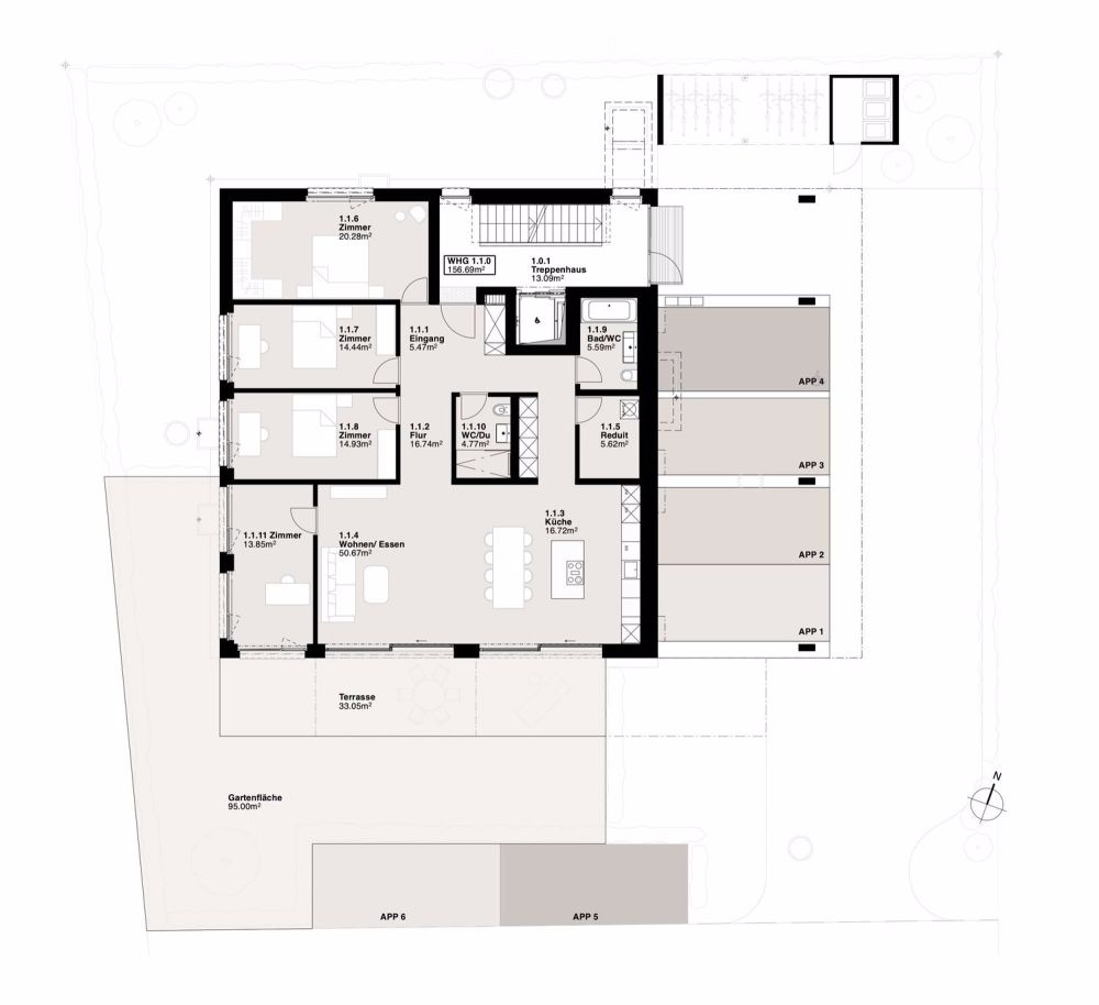 Neubau 4-Familienhaus mit Gartenwohnung und Attika - Bild 8