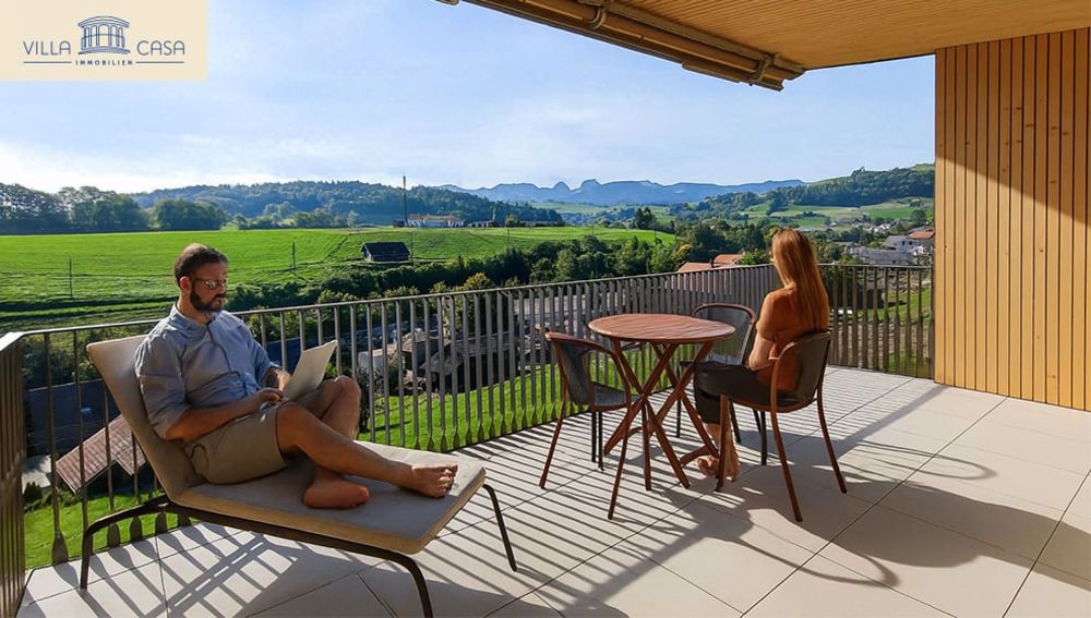 Moderne 5.5-Zimmer-Dachwohnung mit Bergblick in Riggisberg - Bild 1