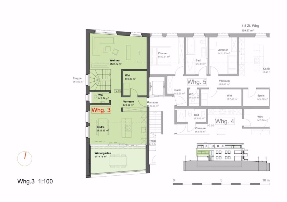 Überbauung Punkt5, Mels - 4.5 Zimmer-Maisonettewohnung - Bild 5