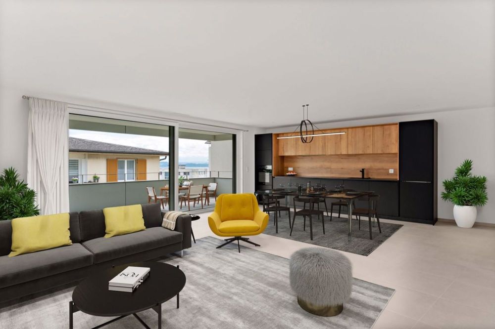 Neuchâtel - Superbes 3,5-Zimmer-Wohnung Minergie-P mit Balkon und hochwertigen Ausstattungen Wohnung C - Bild 2