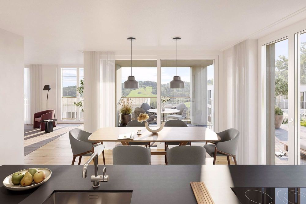 SONNHALDE - 5½-Zimmer-Einfamilienhaus mit Doppelgarage - Visualisierung Wohnen