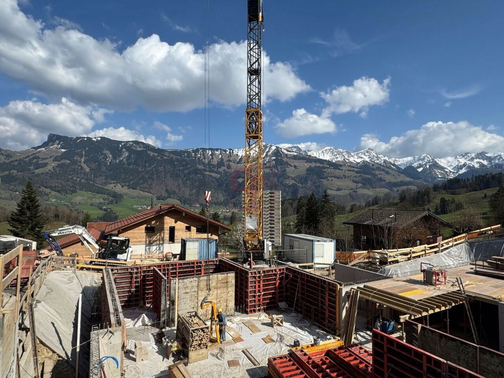 Enney - Résidence de l'Ondine - Appartement neuf de 4.5 pcs - Avancement des travaux - Avril 2025