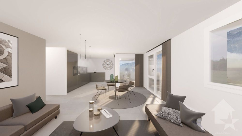 Wohnung 3,5 Zimmer mit 100m2 und Garten von 145m2 und 2 Parkplätzen - Bild 7