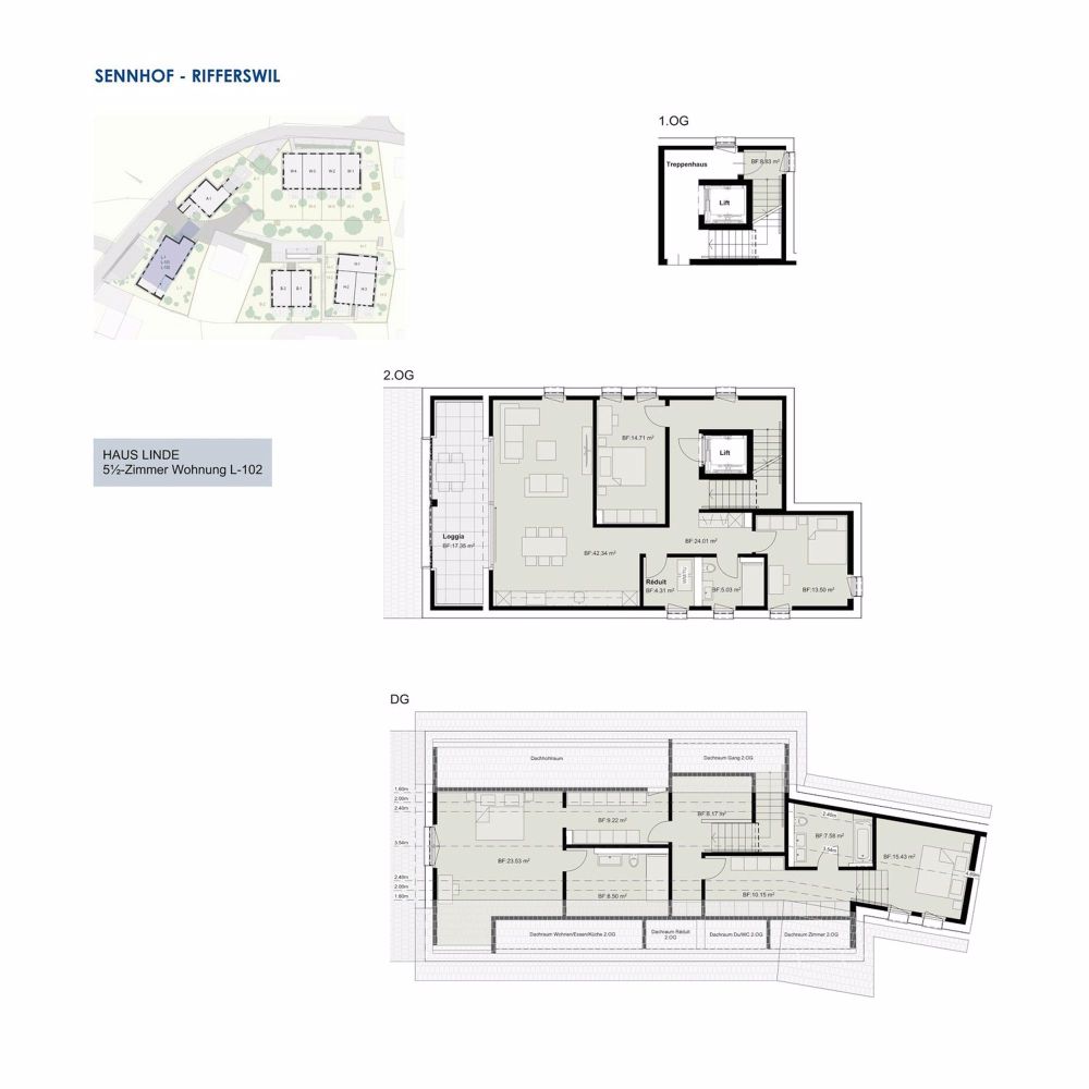 SENNHOF - Grosse Maisonette Dachwohnung - Grundriss L-102