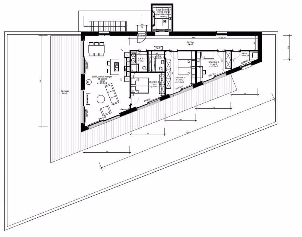Wohnung 4.5 Zimmer im Dachgeschoss mit 125 m² und Terrasse - Bild 5