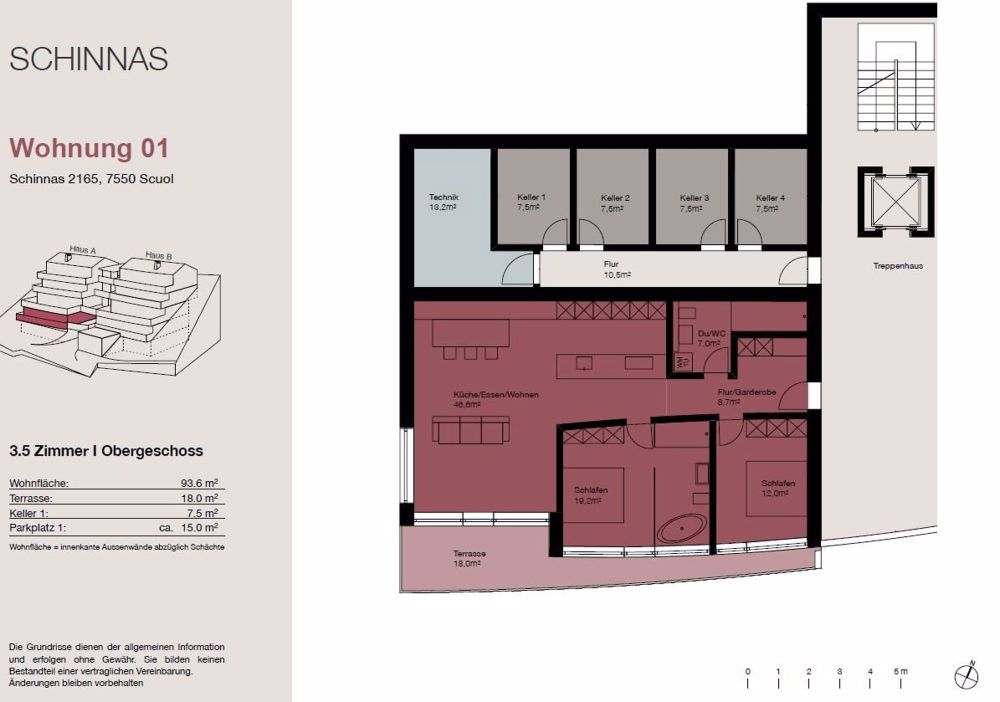 3.5-Zimmer Terrassenwohnung in Schinnas, Scuol - Bild 2