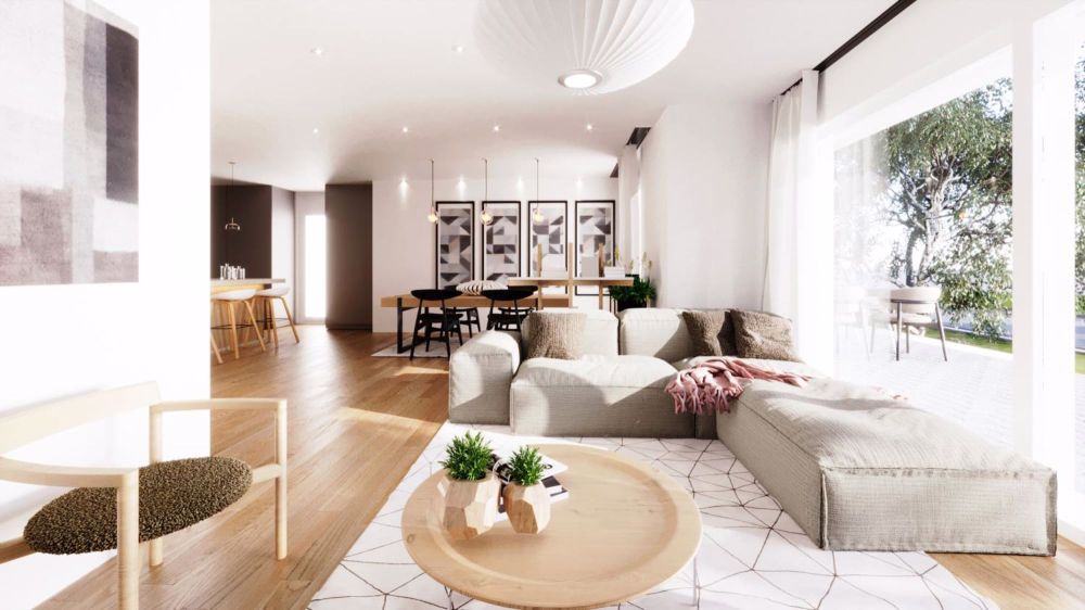 Neues 6.5-Zimmer Doppeleinfamilienhaus - Wohnzimmer