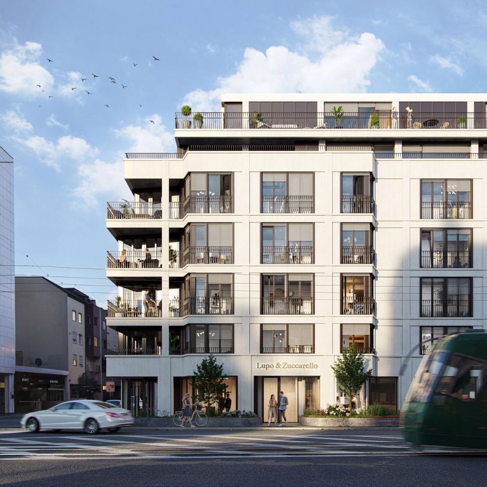 Penthouse Duplex-Wohnung im beliebten Breitequartier - Visualisierung Fassade Ecke Zürcherstrasse / Farnsburgerstrasse
