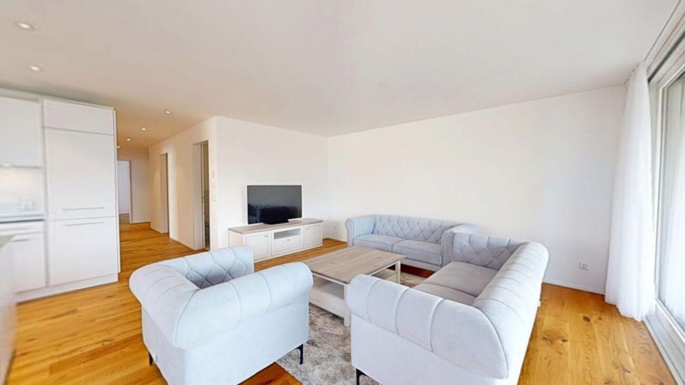 Moderne 4.5-Zimmer-Wohnung in Menziken AG – Stilvoll und Lichtdurchflutet - Wohnbereich
