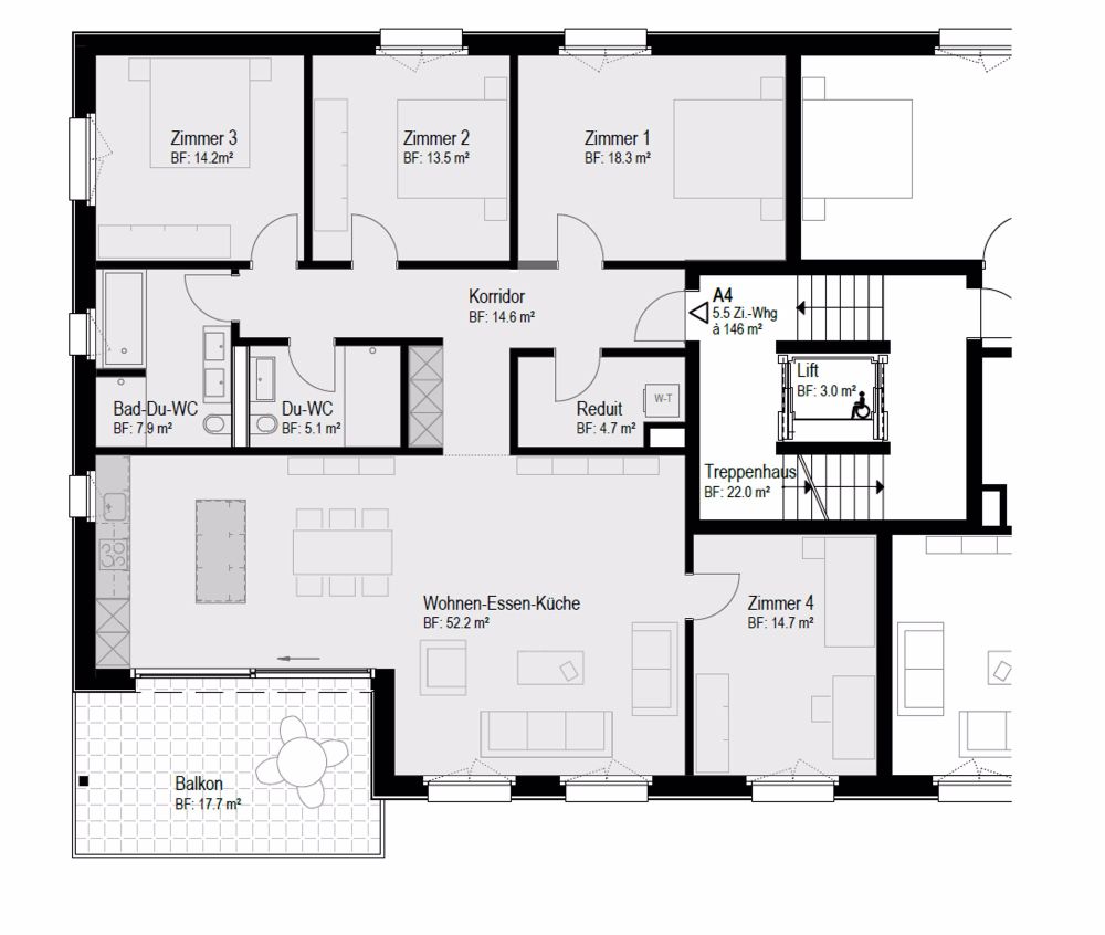Moderne 5.5-Zimmerwohnung im 1. OG in ruhiger Lage Madetswil - Bild 2
