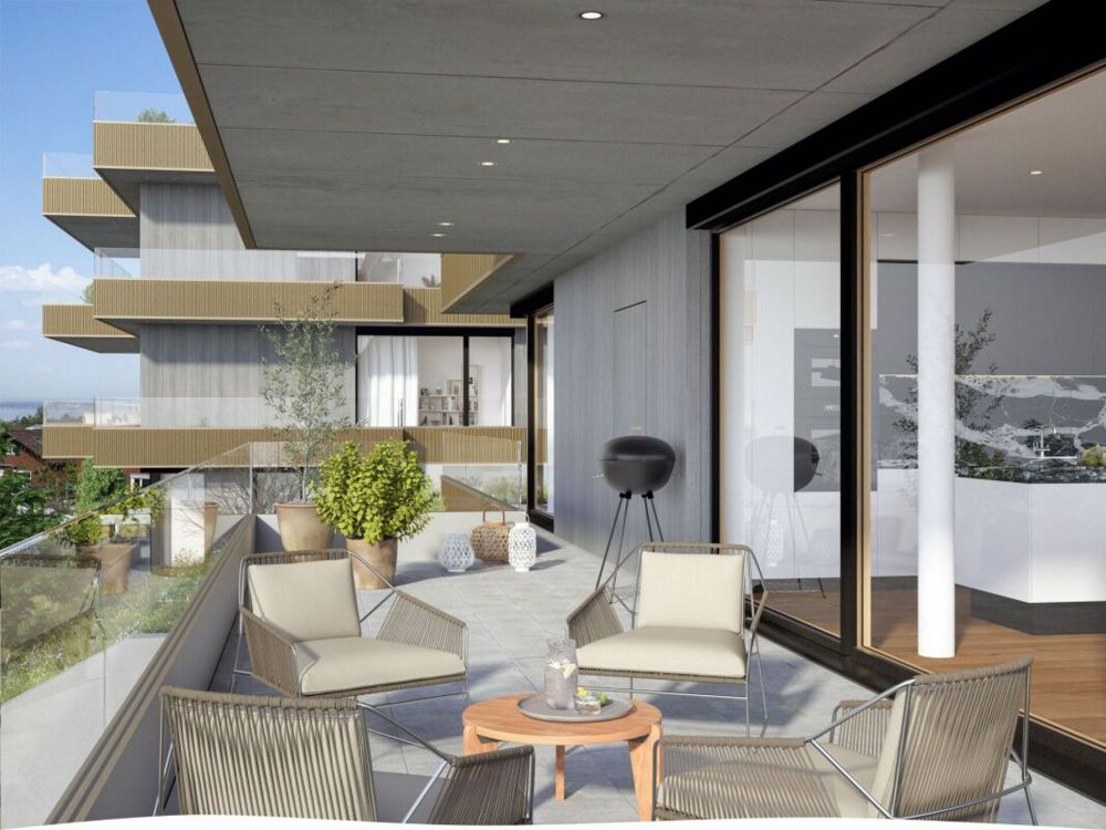 Schlossbach - 3.5 Zimmer Maisonette-Wohnung A102 - Visualisierung Terrasse