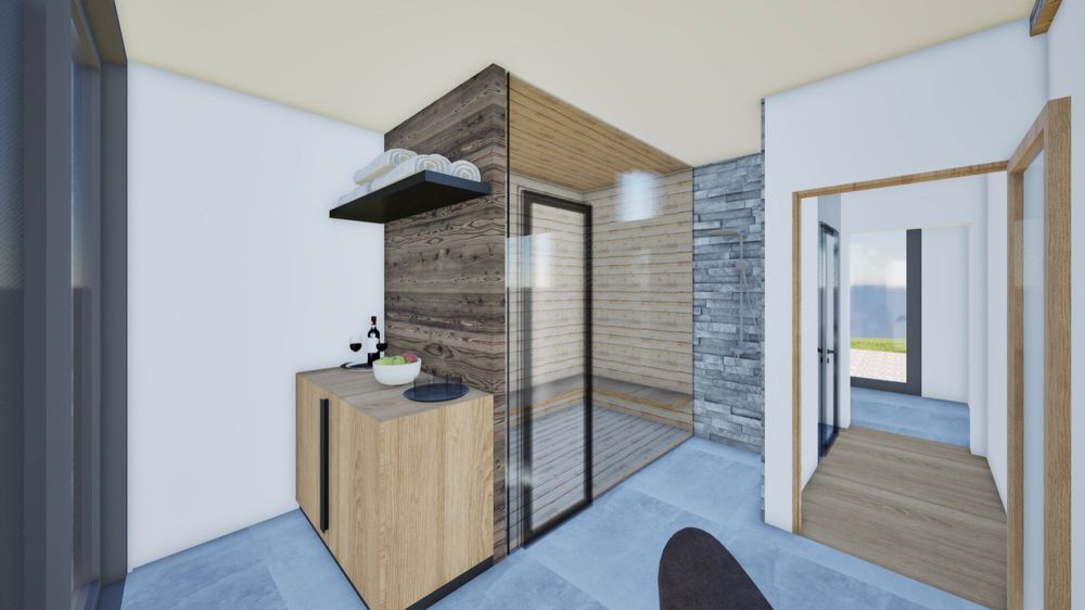 Superbe projet de rénovation d'une grange à Champsec - coin détente et sauna