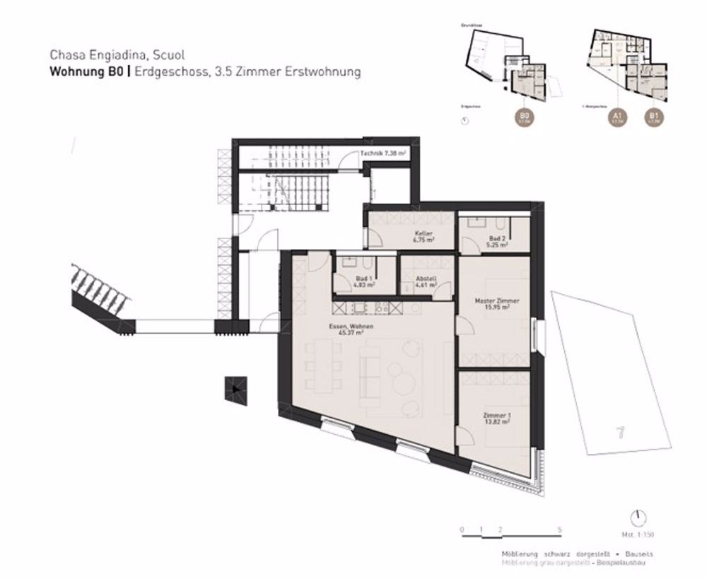 Neubau-Projekt Chasa Engiadina ? mit Zweit- und Erstwohnungen - GR-Plan WHG B0