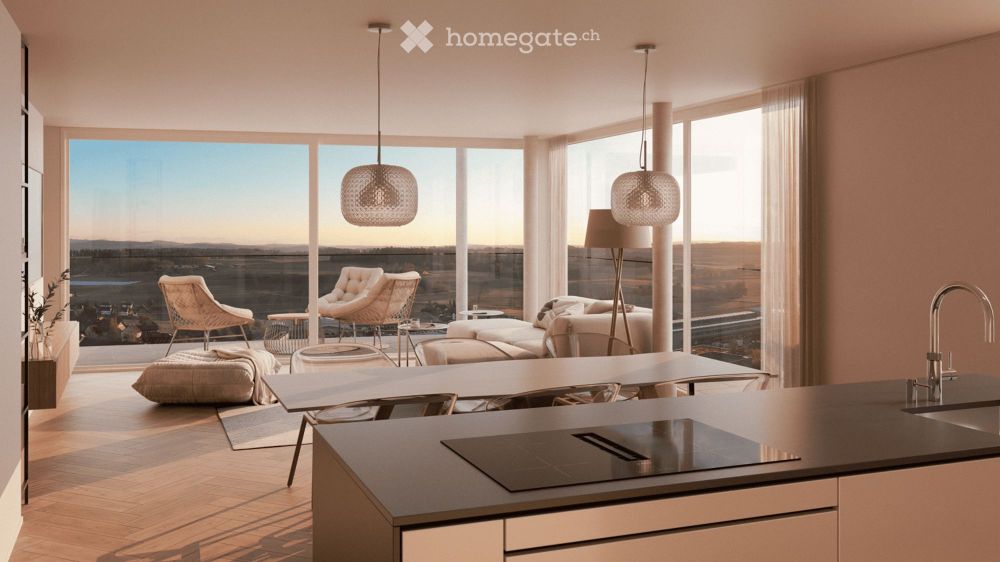 In der Region Frauenfeld: 3.5-Zimmer-Neubau-Wohnung mit Minergie-Standard und unverbaubarer Aussicht - Bild 1