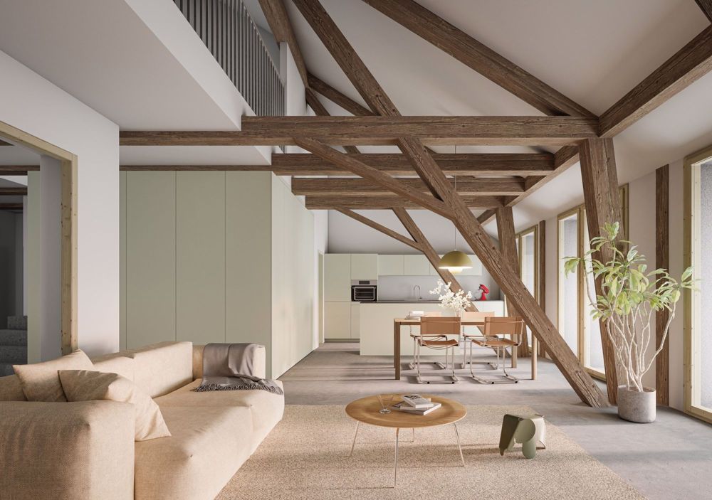 Neue 4,5-Zimmer-Duplexwohnung in renoviertem Bauernhof - Bild 1