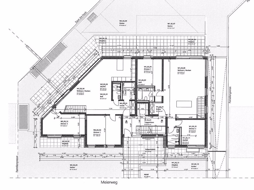 3.5-Z.-Gartenwohnung (W1) mit gr. Hobbyraum u. Keller, schönem Garten - Erdgeschoss