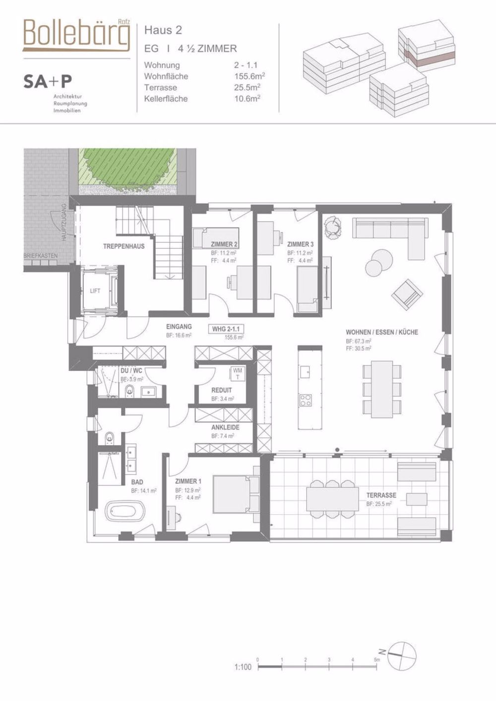 Modern, grosszügig, luxuriös, ruhig - Haus 2-1.1 Erdgeschoss