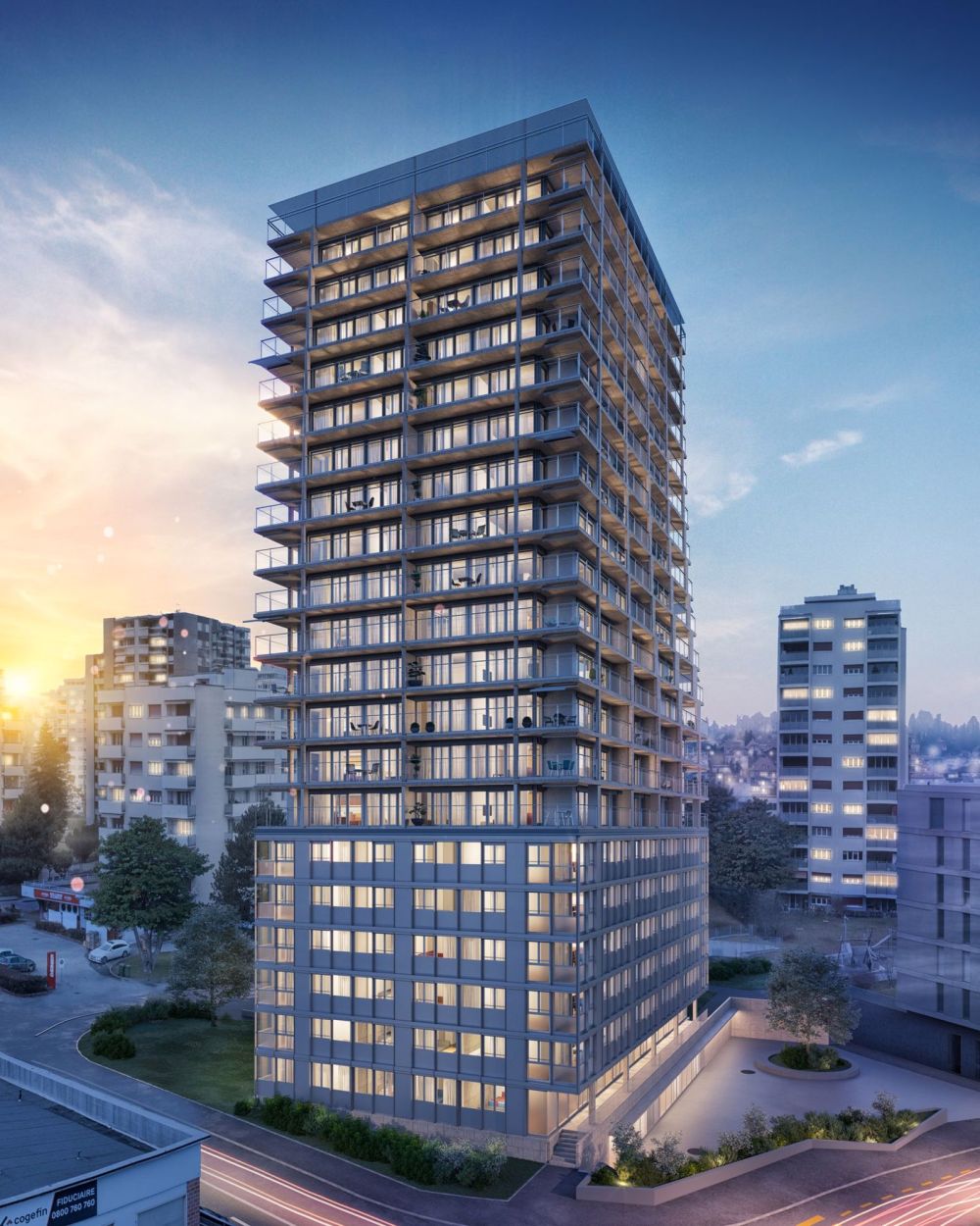 Weitblick über die Stadt und das Land, sublimiert durch das Morgenlicht - Bild 1