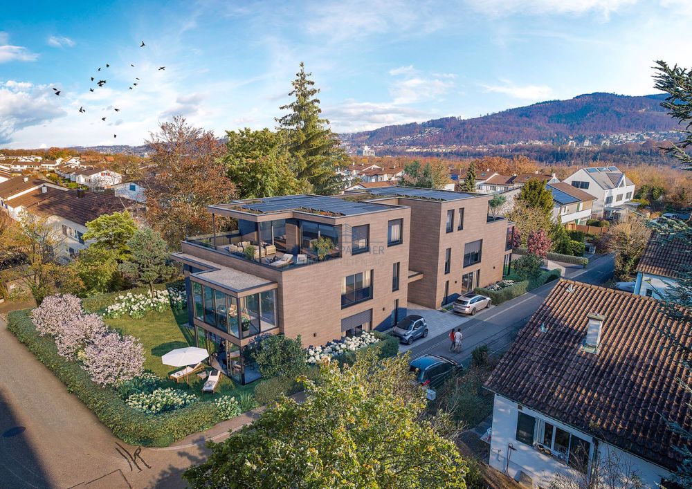 Exklusive Neubauwohnung - 170m² Garten und luxuriöses Wohnambiente - Südliche Perspektive mit westlicher Gartenansicht