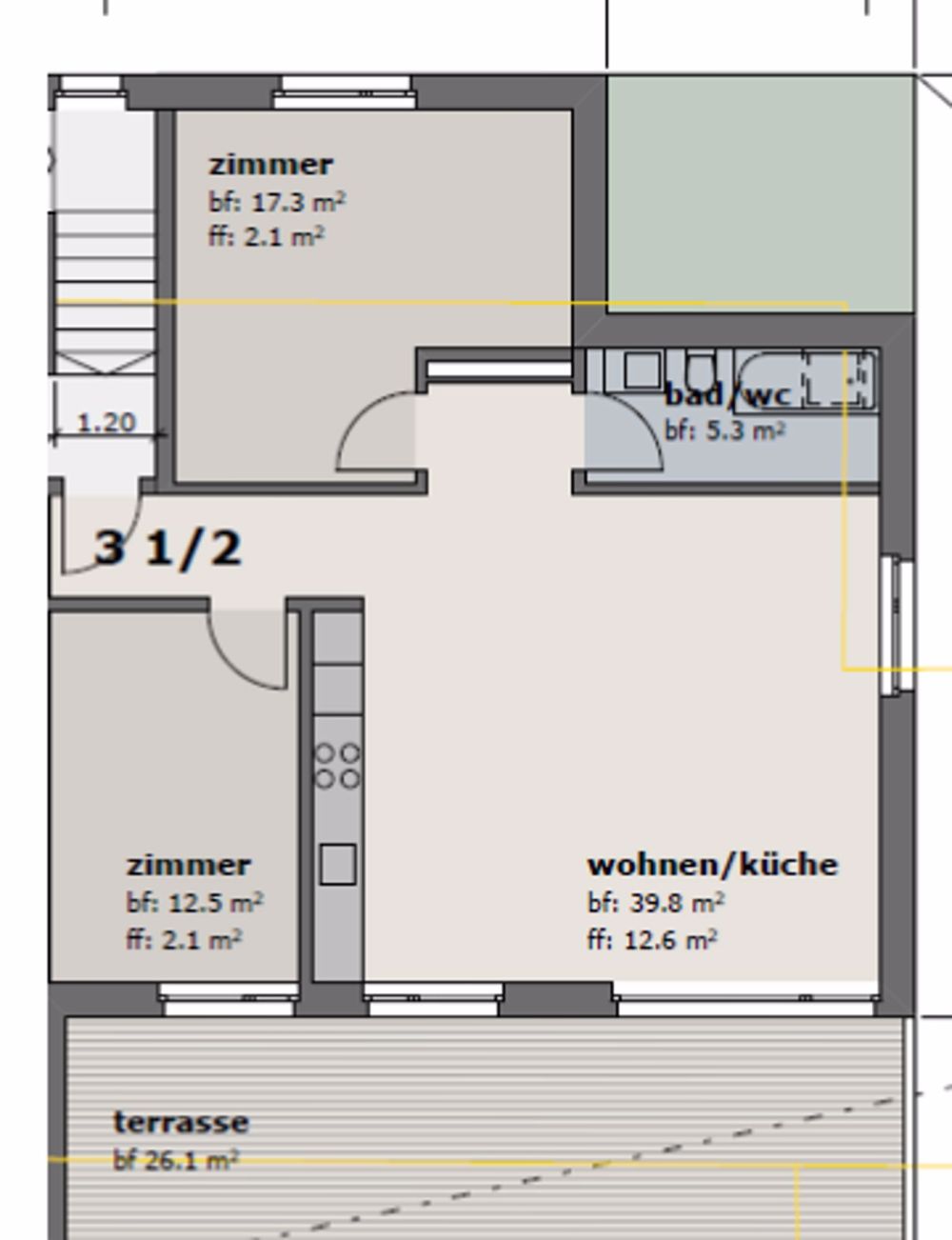Zentral gelegene 3.5-Zimmerwohnung direkt am Bahnhof Glanzenberg - Bild 6