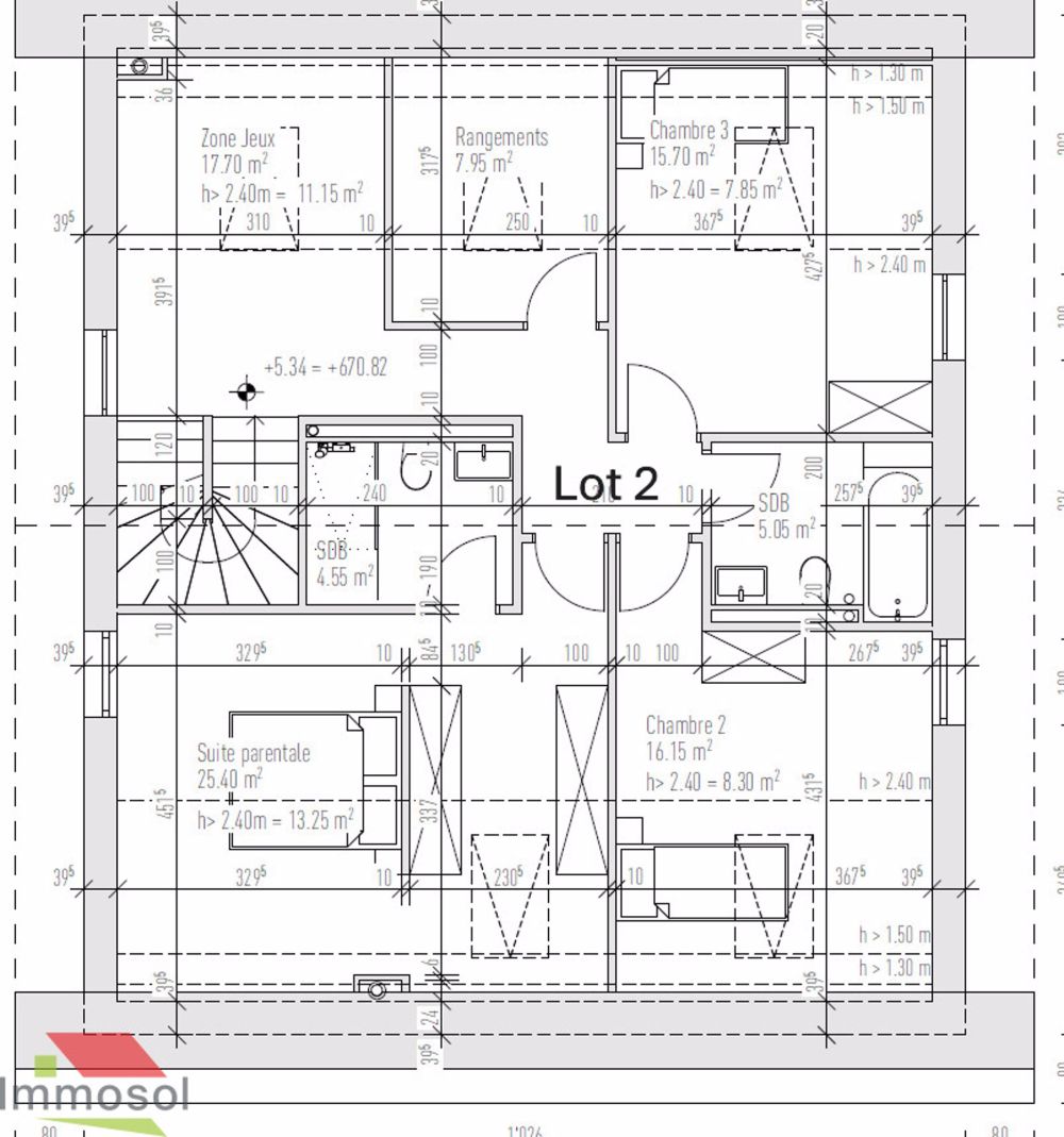 Le Mont - Attique Neuf 5.5 pièces avec Jardin Privé - Immosol | Le Mont | Plan Combles