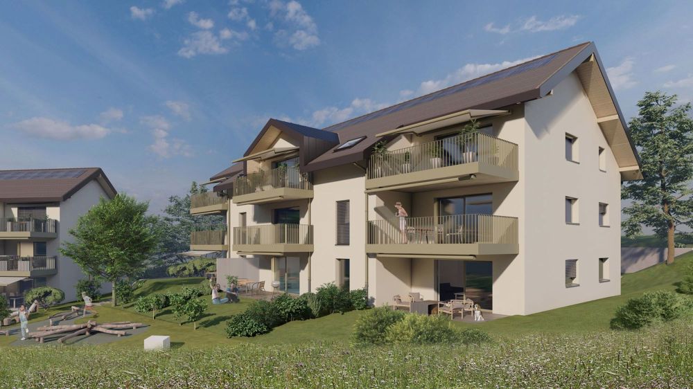 Chantier en Cours! Venez visiter votre futur logement... - Essertines-sur-Yverdon - Vue extérieure jardins